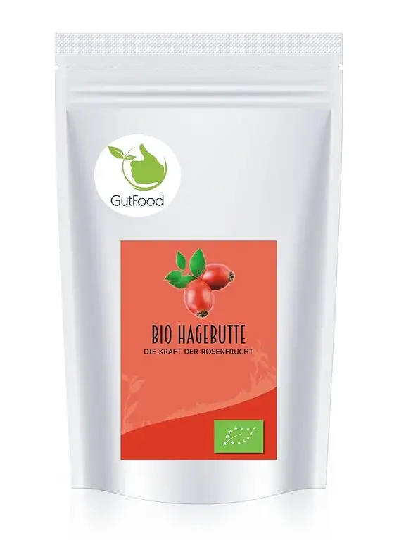 Goldener Zweig – naturreines BIO Hagebuttenpulver, ganze Bio Hagebutten gemahlen – 1kg - Bio Hagebutte vermahlen
