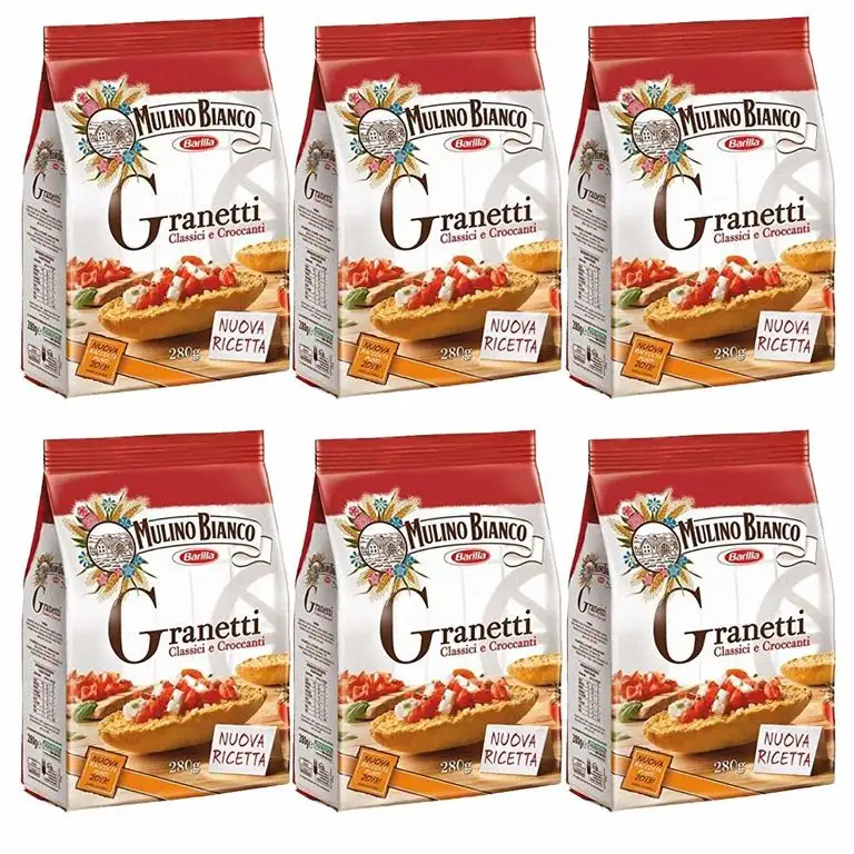 6x Mulino bianco Granetti Knusper Brot für Bruschetta Croutons 290g aus italien
