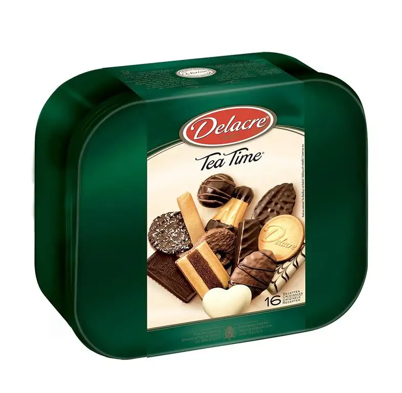 Delacre Tea Time 1000 g Dose, 1er Pack (1 x 1 kg) - Gebäckmischung mit und ohne Schokolade - Vielfältige Großpackung aus Keksen und Gebäck