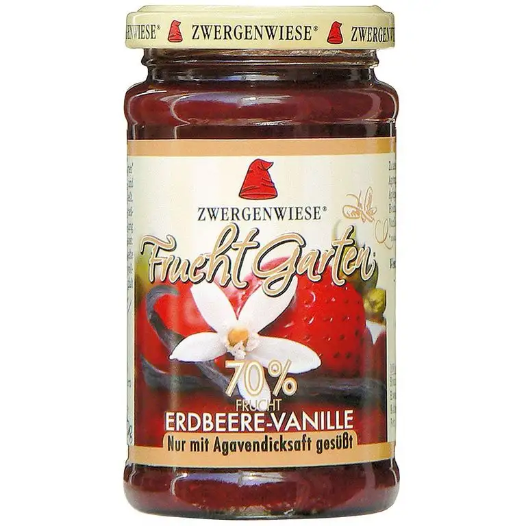 Zwergenwiese Bio Erdbeer-Vanille-Fruchtaufstrich "Fruchtgarten" (225 g)