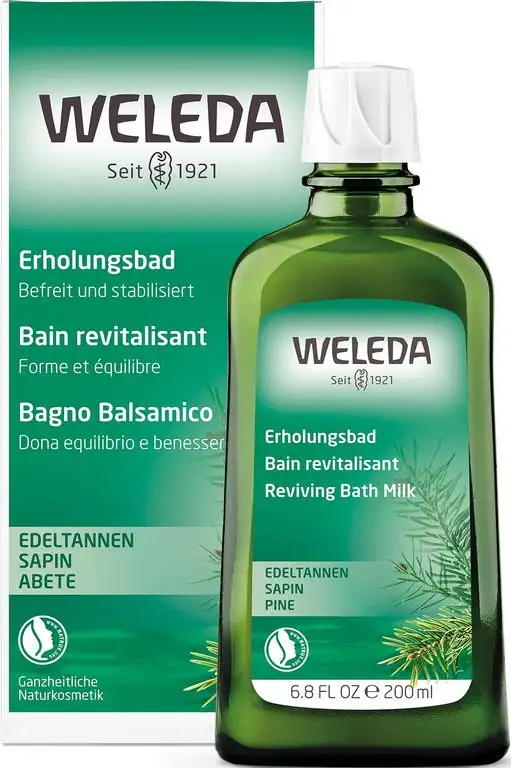 WELEDA Edeltannen Erholungsbad, Naturkosmetik Bio Bade Essenz mit ätherischen Ölen von Fichten und Edeltannen zur Entspannung und Pflege, Badezusatz für innere Kraft (1 x 200 ml)