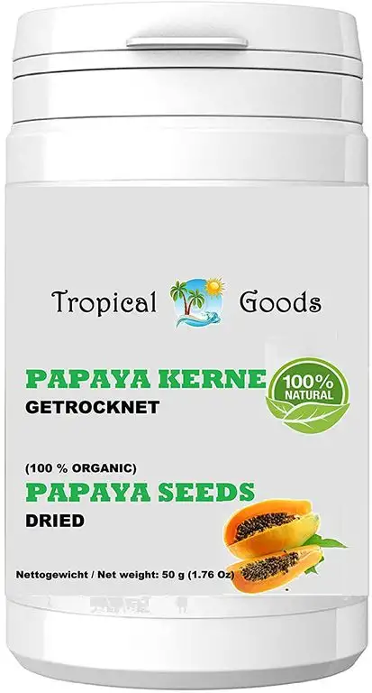 50 g NATUR PAPAYA KERNE - PAPAYA PFEFFER - PAPAYA SAMEN - SONNENGETROCKNET (UNTER 30°C) ROHKOST QUALITÄT