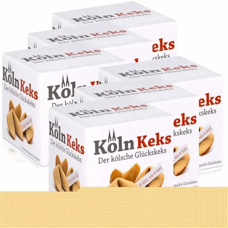 Köln Keks der kölsche Glückskeks in Geschenkverpackung - Weizengebäck mit Spruch - Tolles Geschenk für alle Kölner und Köln-Fans (6)