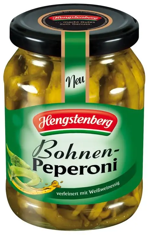 Hengstenberg Bohnenpeperoni mit Weißweinessig, 6er Pack (6 x 300 g)