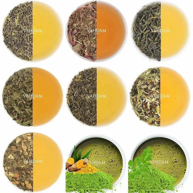 VAHDAM, Sampler für grünen Tee - 10 TEE SET, 50 SERVIEREN 100% NATÜRLICHE ZUTATEN | Detox Tee & Gewichtsverlust | Brew Hot oder Iced | Grüner Tee Loose Leaf | Tee Probierset & BEST SELLING Geschenkset