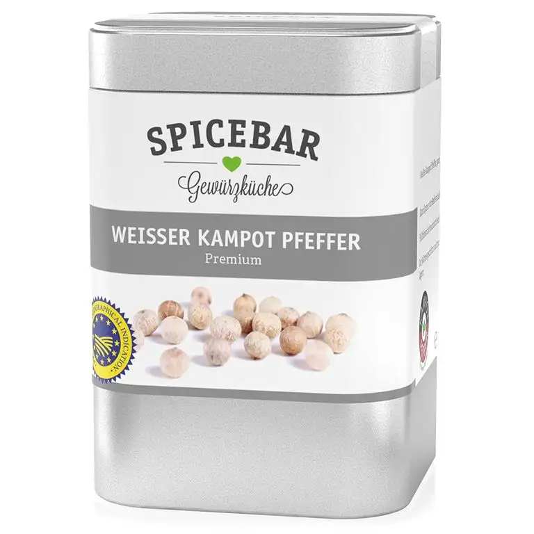 Spicebar Weißer Kampot Pfeffer, Premium Qualität aus Kambodscha, (1 x 70g)