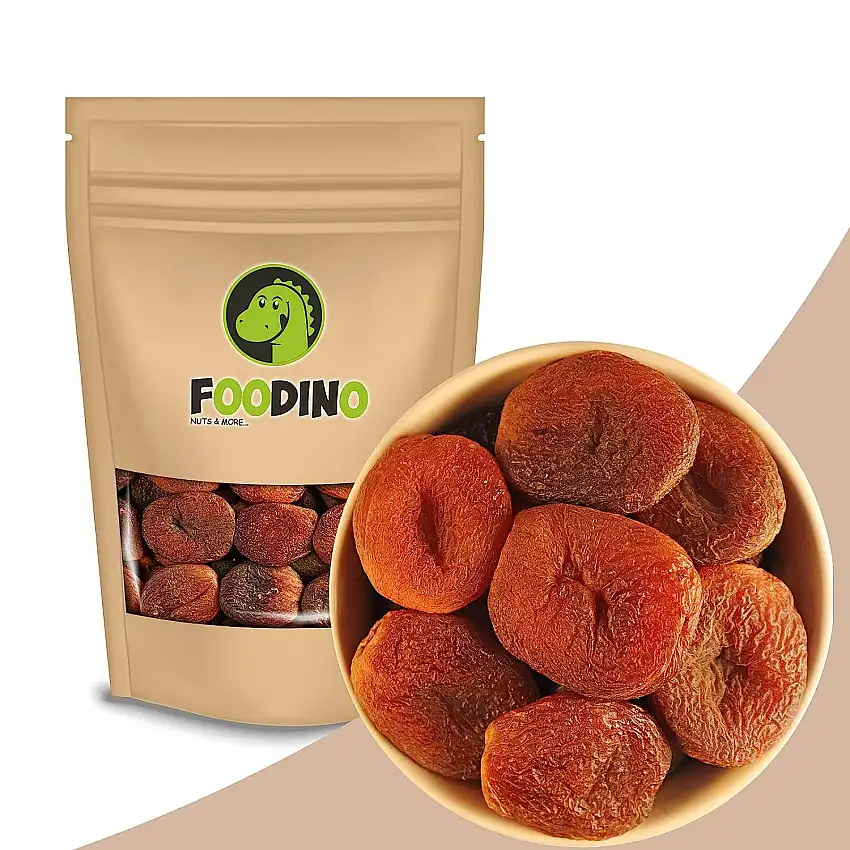 Aprikosen getrocknet naturbelassen ungezuckert ungeschwefelt ohne Zucker entsteint ganz getrocknete Aprikosen ohne Stein Trockenfrüchte 500g - 5kg wiederverschließbar Premium Qualität FOODINO (1kg)