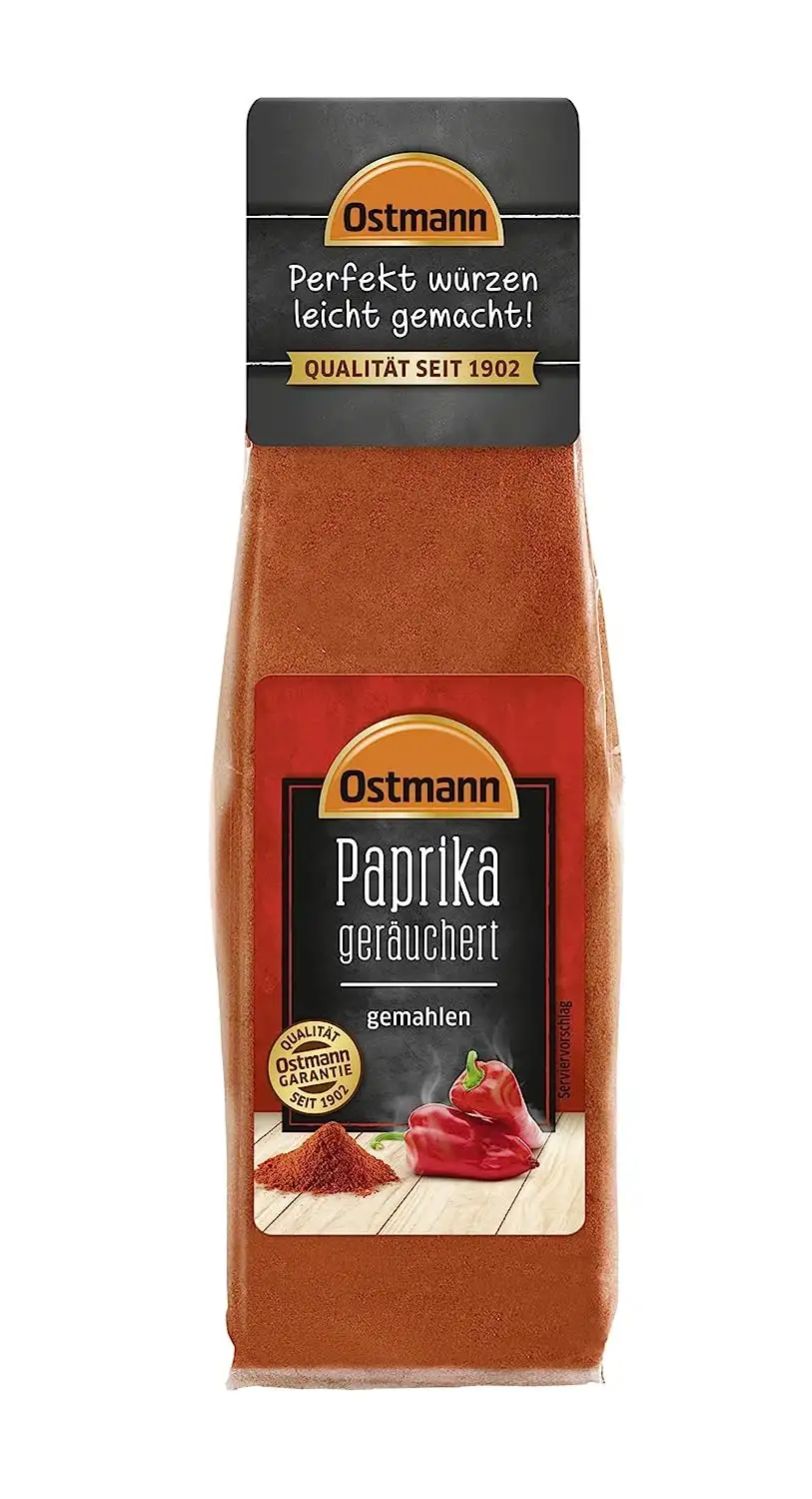 Ostmann Gewürze – Paprika geräuchert und gemahlen, aromatisches Paprikapulver, würzt Kartoffelgerichte, Fleisch oder Tofu, Nachfüllpackung, vegan, 50 g