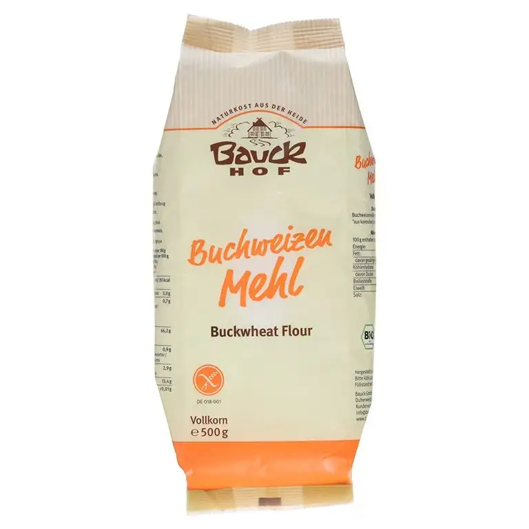 Bauckhof Buchweizenmehl Vollkorn glutenfrei, 500 g Tüte - Bio