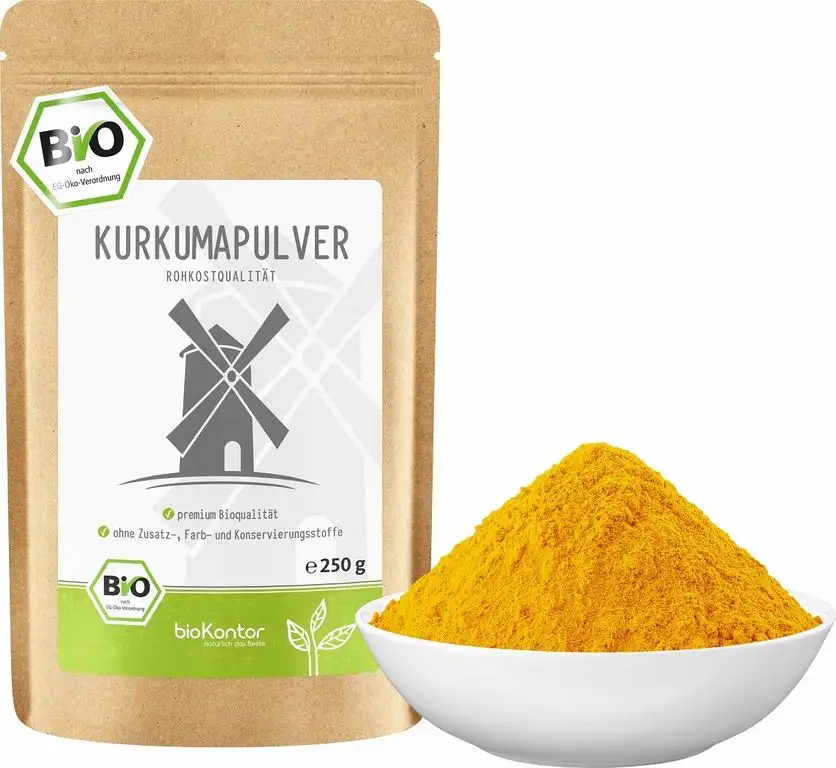 BIO Kurkuma Pulver gemahlen 250g | Kurkumapulver - Curcuma - Curcumin | 100% naturrein | Rohkostqualität | aus Indien von bioKontor