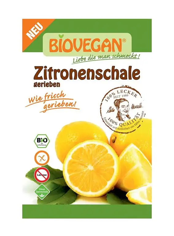 Bio Vegan Zitronenschale, gerieben Bio Backzutat, 10er Pack (10 x 9 g)