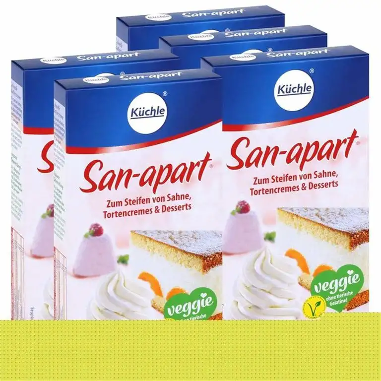 Küchle San-apart 125g - Zum Steifen von Sahne,Tortencremes & Desserts (5er Pack)