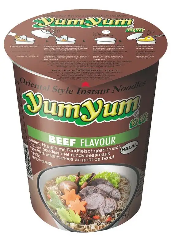 Cup Nudeln mit Beef / Rindgeschmack - yumyum 70g