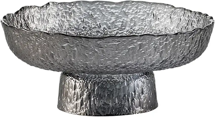 TOMYEUS Obstkörbe Hämmerte Glasfrüchte Schüssel Moderne leichte Luxus-Mode-Fruchtschale Einfache und Exquisite Tablett Multifunktionaler Lagerschale Obstschale (Color : Dark Grey)