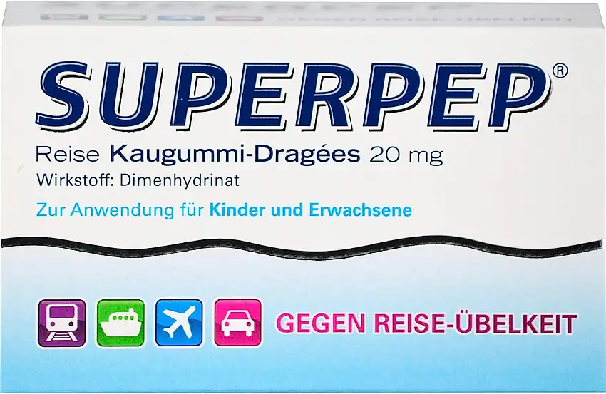 SUPERPEP Reise Kaugummi Dragees 20 mg 20 St