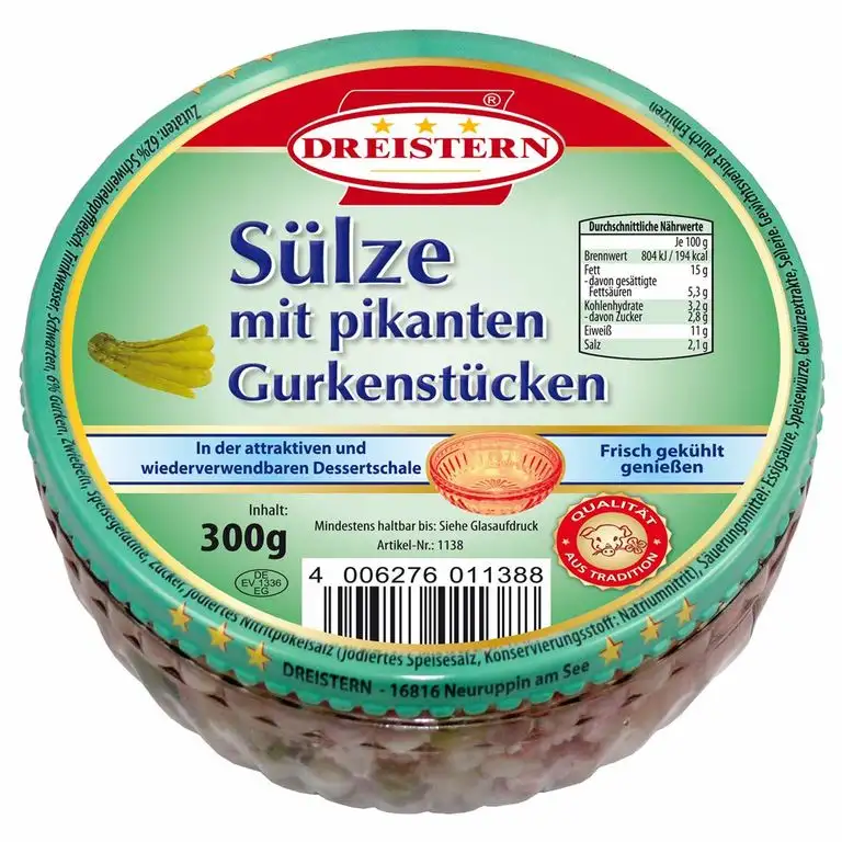 Dreistern Gurkensülze Dess.Schale