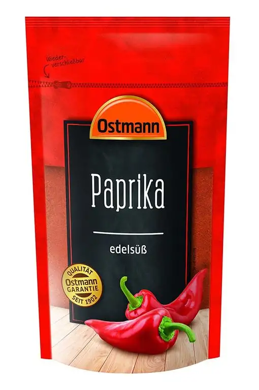 Ostmann Paprika edelsüß 250 g, gemahlenes süßes Paprikapulver, verfeinert Fleisch- & Gemüsegerichte, sanft & fruchtig