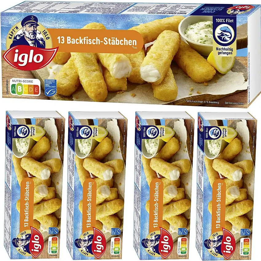 Iglo Backfischstäbchen 364 Gramm x 5 STÜCK [Frischegarantie]