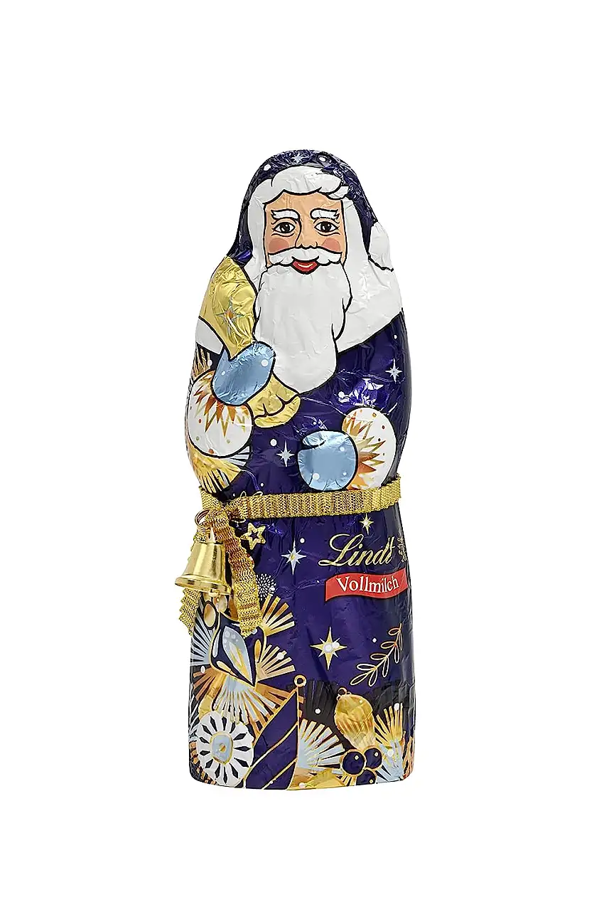 Lindt Schokolade Weihnachtsmann feinste Vollmilch-Schokolade in festlichem Design, Weihnachtsschokolade als Geschenk, 125g