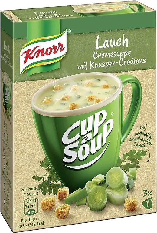 Knorr Cup a Soup Lauch Cremesuppe mit Knusper-Croutons, 3 x 1 Portion, 12er Pack (12 x 3 x 150 ml)
