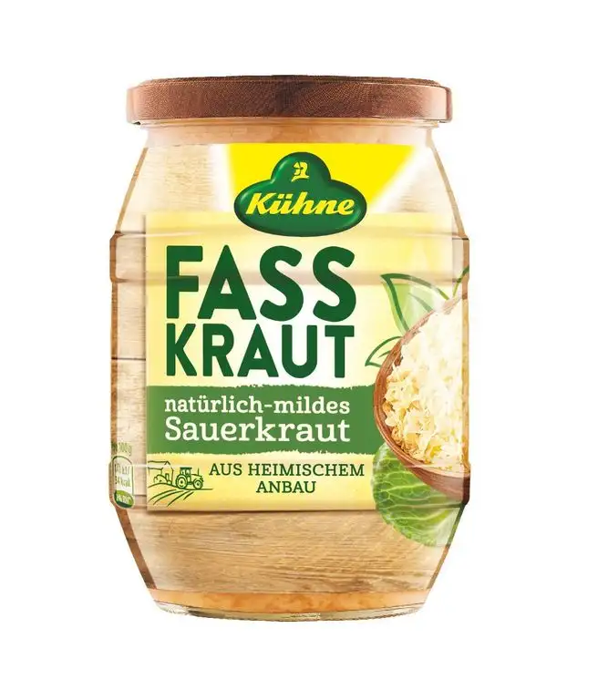 Kühne Fasskraut natürlich-mildes Sauerkraut, 6er Pack (6 x 425 ml)