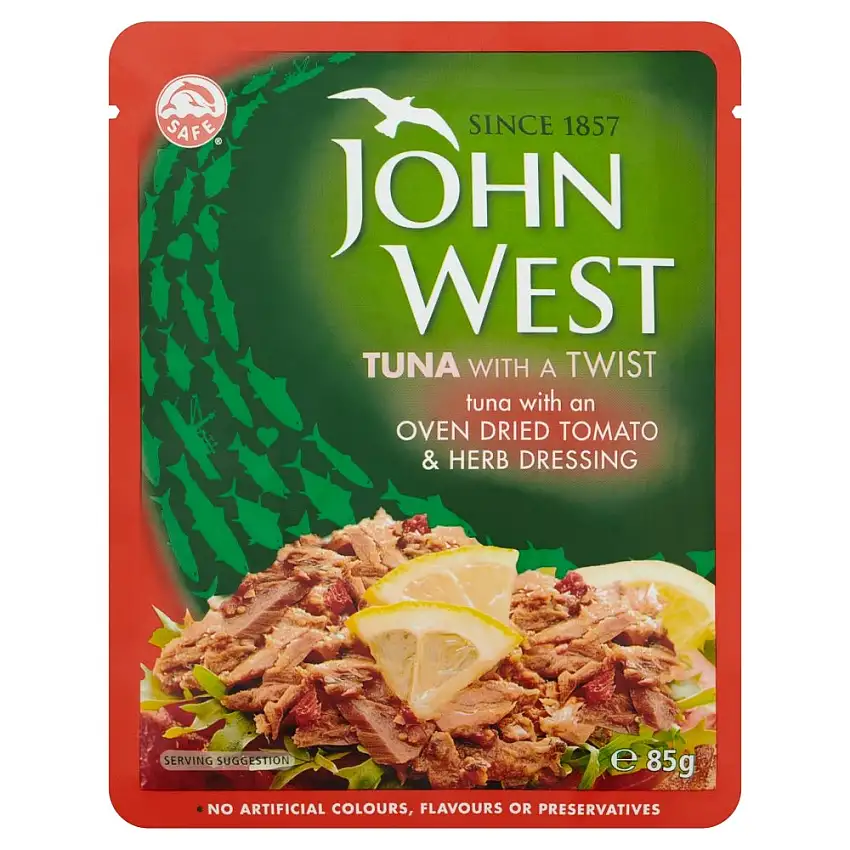 John West Jacke Toppers Thunfisch Tomate und Kräuter, 85 g, 20 Stück
