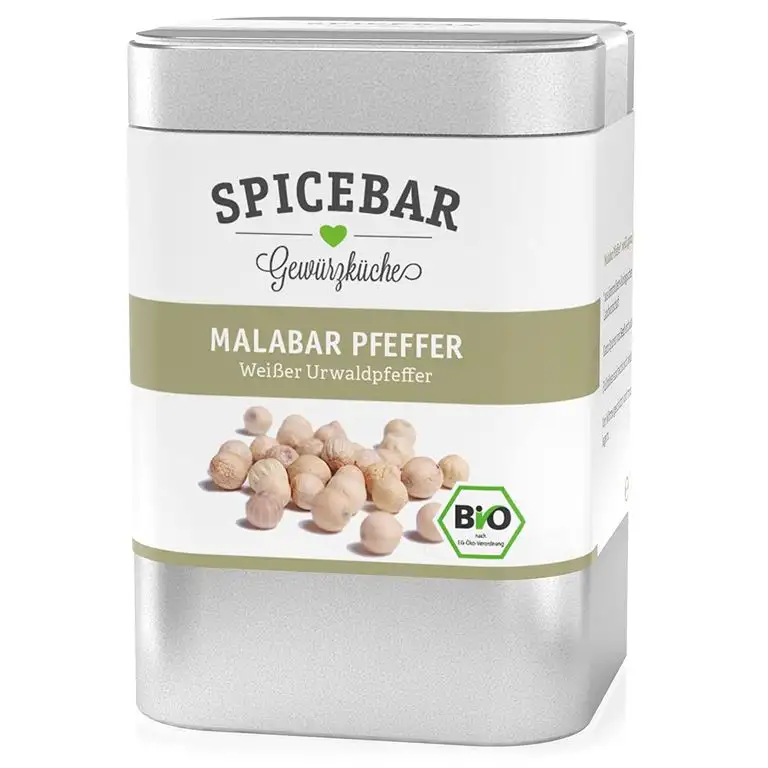 Spicebar Urwaldpfeffer Malabar-Pfeffer Weiß aus Kerala, Bio (1 x 70g)