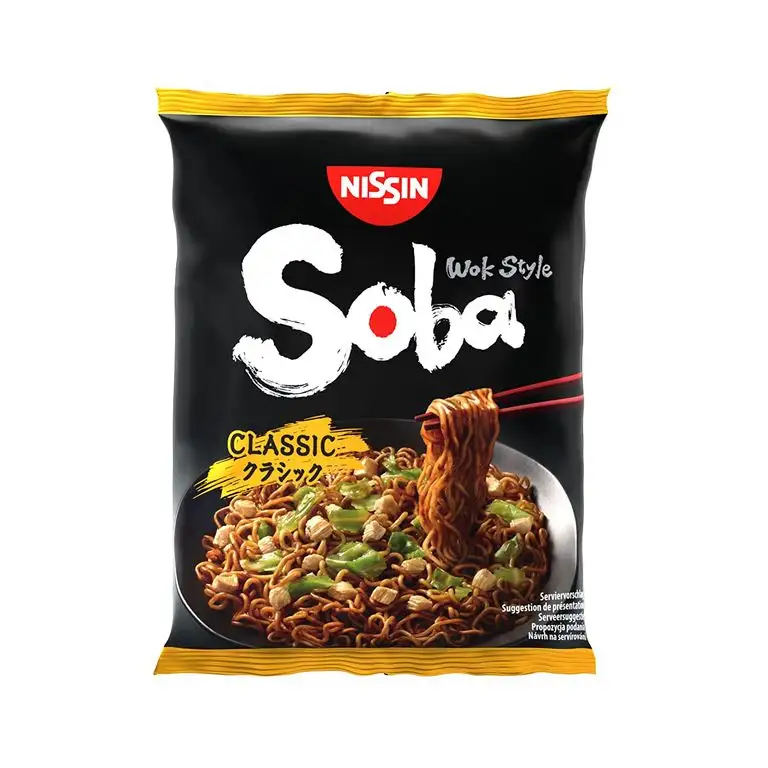 Nissin Bag Noodles Soba – Classic, 9er Pack, Wok Style Instant-Nudeln japanischer Art mit Yakisoba-Sauce, schnelle Zubereitung, asiatisches Essen (9 x 109 g)