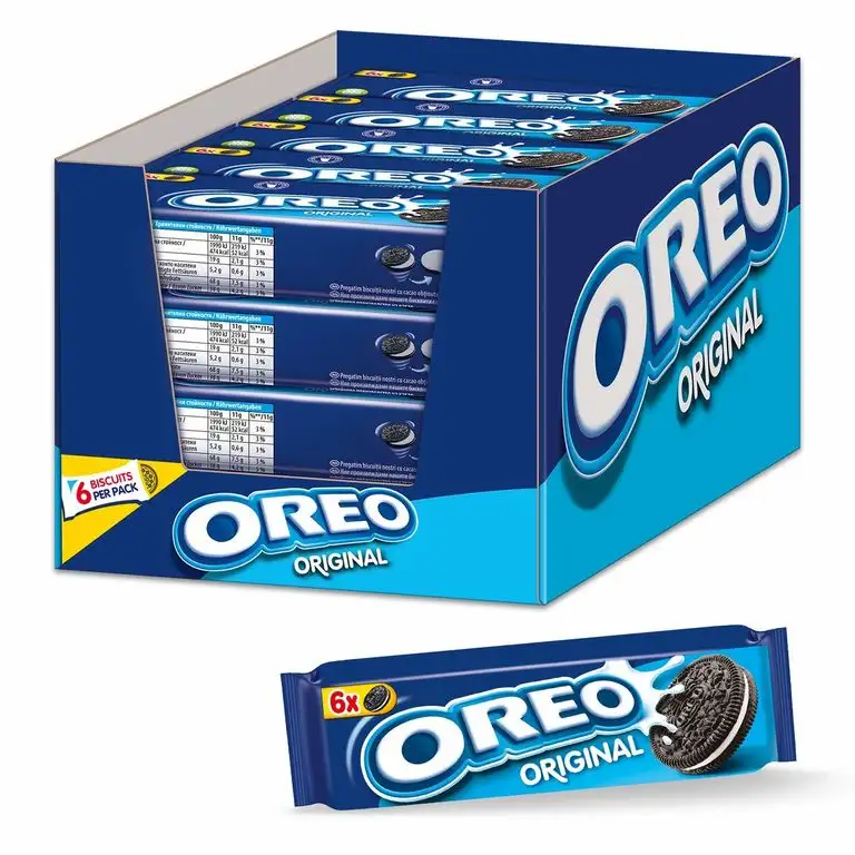 OREO Original 20 x 66g, Knuspriger Kakao Doppelkeks gefüllt mit veganer Crème-Füllung