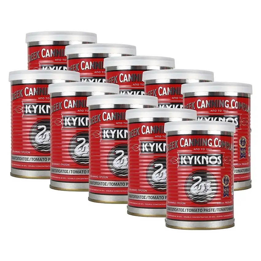 KYKNOS S.A. Greek Canning - Tomatenmark - doppelt konzentrierte Tomatenpaste aus Griechenland - 28-30% - 10er Pack - 10x 410g Dose