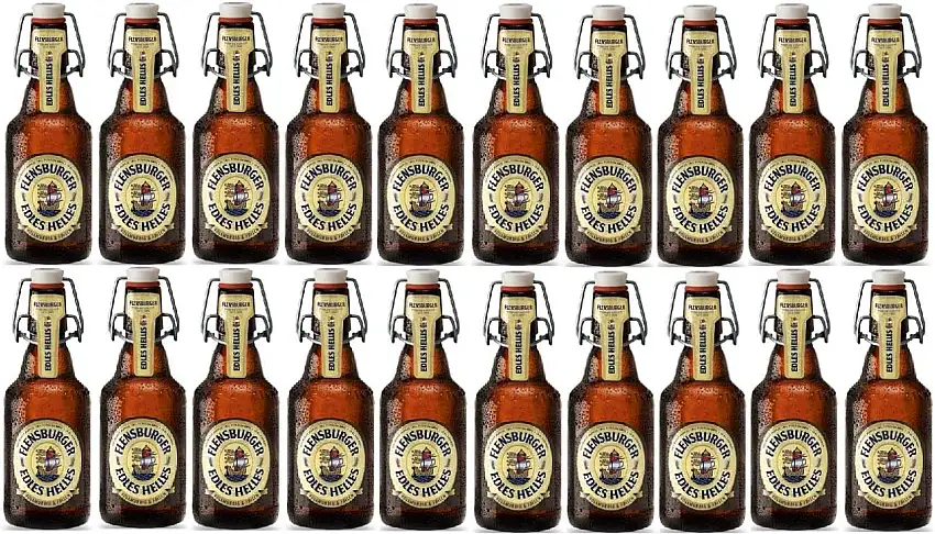 20 Flaschen Flensburger Edles Helles BG a 0,33 L 5,4% ink. MEHRWEG Pfand