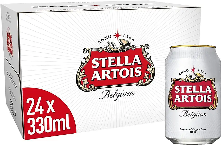 Stella Artois Premium Lager, EINWEG (24 X 0.33 l Dose), Internationales Lager Bier aus Belgien