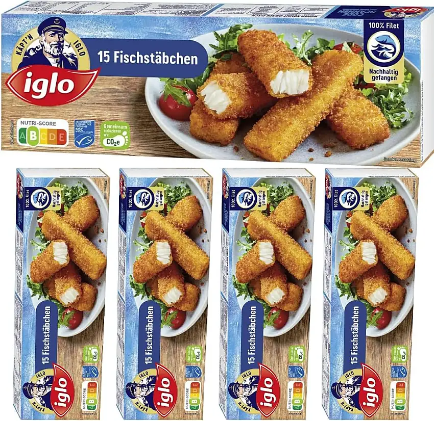 Iglo Fischstäbchen 450 Gramm x 5 STÜCK [Frischegarantie]