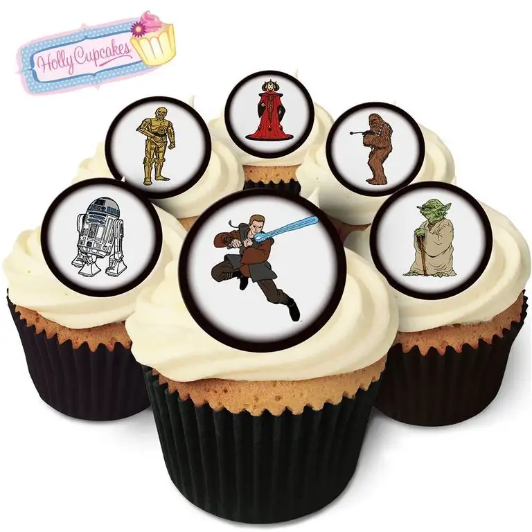 24 Wunderschöne essbare Kuchendekorationen: Zeichnungen inspiriert von "Star Wars" / 24 "Star Wars" Discs