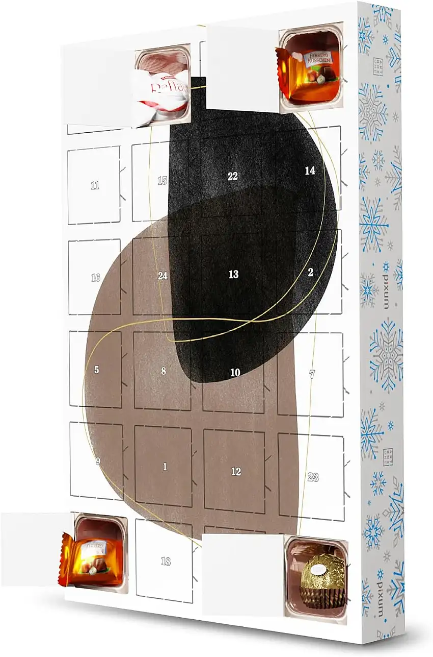 artboxONE Adventskalender mit Pralinen von Ferrero Abstract Semi Circle Adventskalender Abstrakt