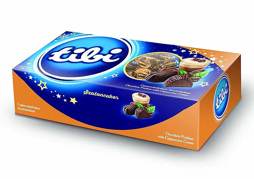 tibi dunkle Schokoladen-Pralinen mit Cappuccino-Creme gefüllt Szaloncukor Weihnachtspralinen 360g Bonbonetti Salonzucker