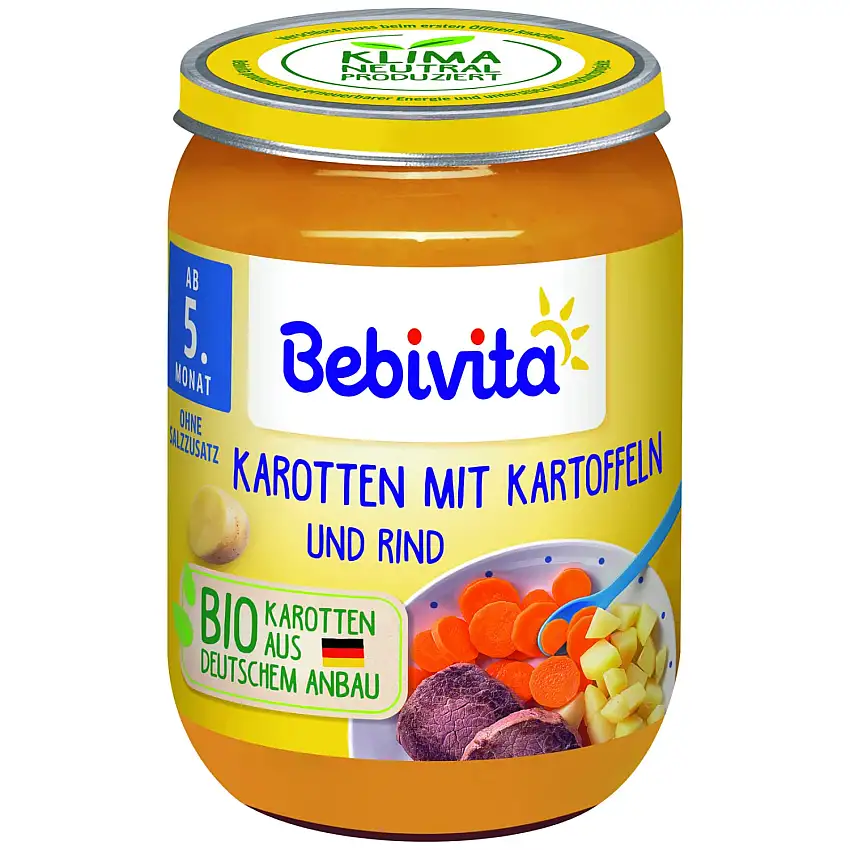 Bebivita Menüs ab dem 6.Monat Kartoffel-Püree mit Gemüse und Hackfleisch