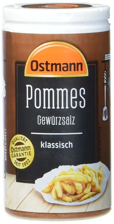 Ostmann Pommes Gewürzsalz klassisch 70 g Pommesgewürz Bratkartoffelgewürz, spezielles Pommessalz, für sagenhaft leckere Pommes Frites, Menge: 4 Stück