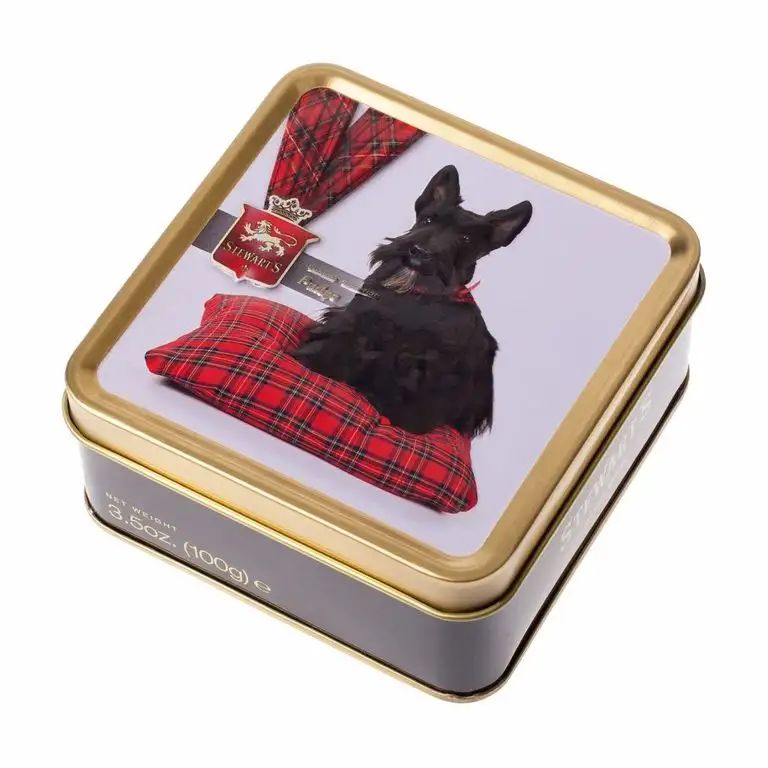 Stewarts Luxus schottischen Fudge - Scottie auf Tartan-Kissen - 100g