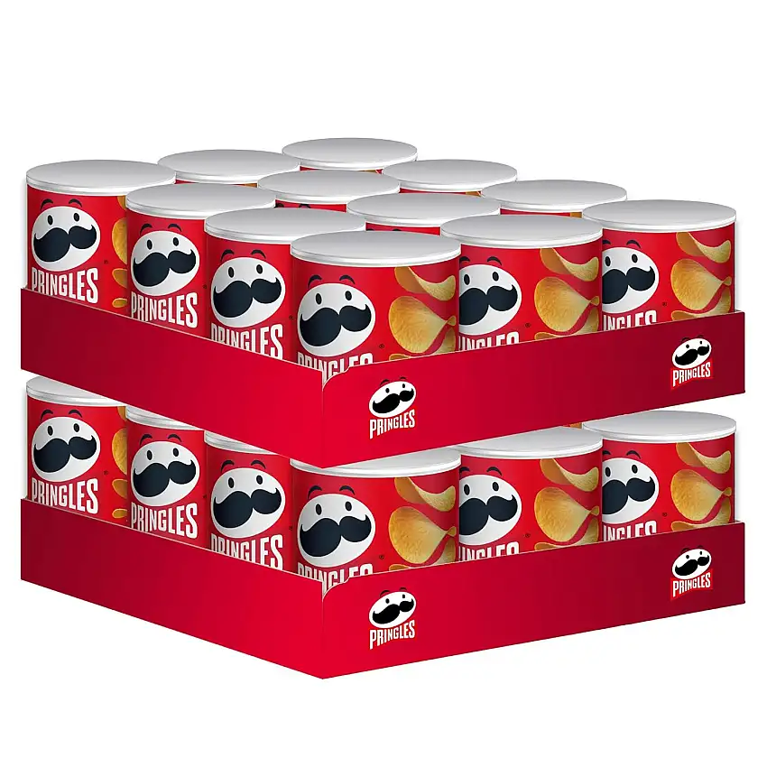 Pringles Original (2x 12x 40 g) – der unwiderstehliche Snack-Klassiker in der praktischen Dose – knackige Chips mit Salz – Pop. Play. Eat.