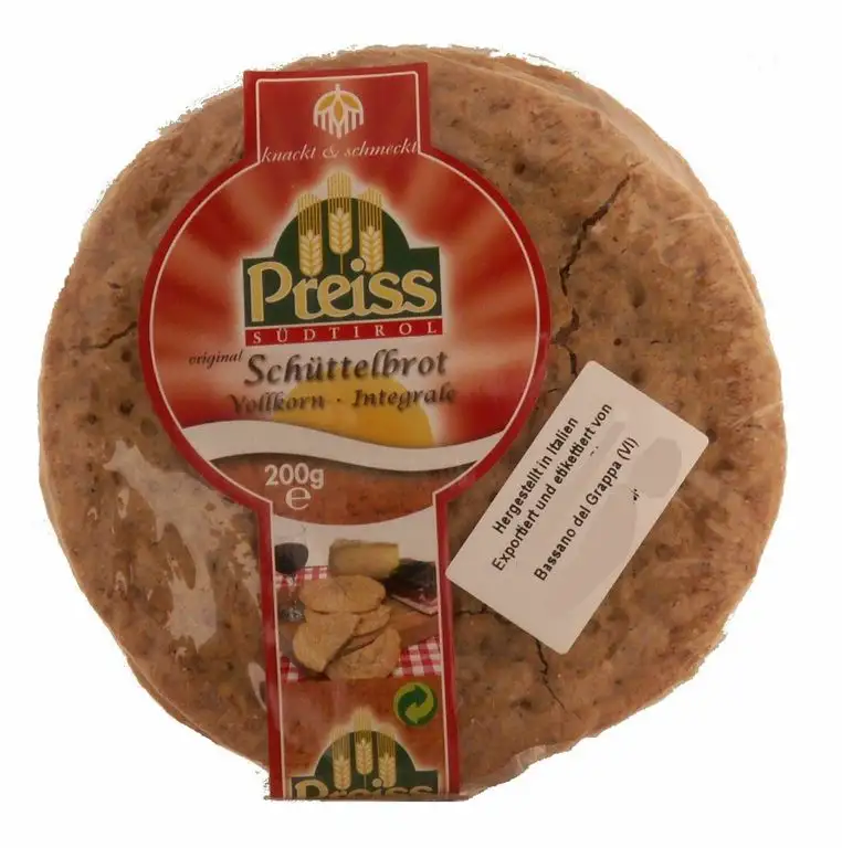 Preiss Original Schüttelbrot Vollkorn 200g Knuspriges Roggenmisch-Fladenbrot Vollkorn