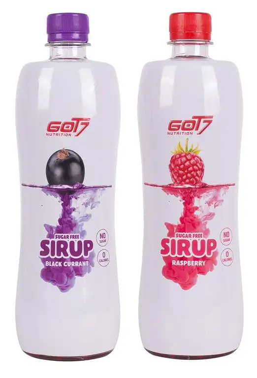 Got7 Sugar Free Sirup Getränkesirup Ohne Zucker Kaum Kalorien Diät Fitness Bodybuilding 750ml (Mix 3x Himbeere 3x Black Currant)