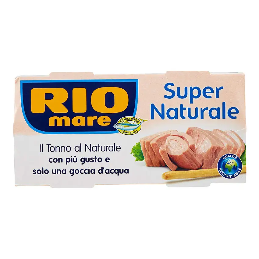 Rio Mare Tonno Super Naturale Super natürlicher Thunfisch (2x 112g) mit einem Tropfen Wasser