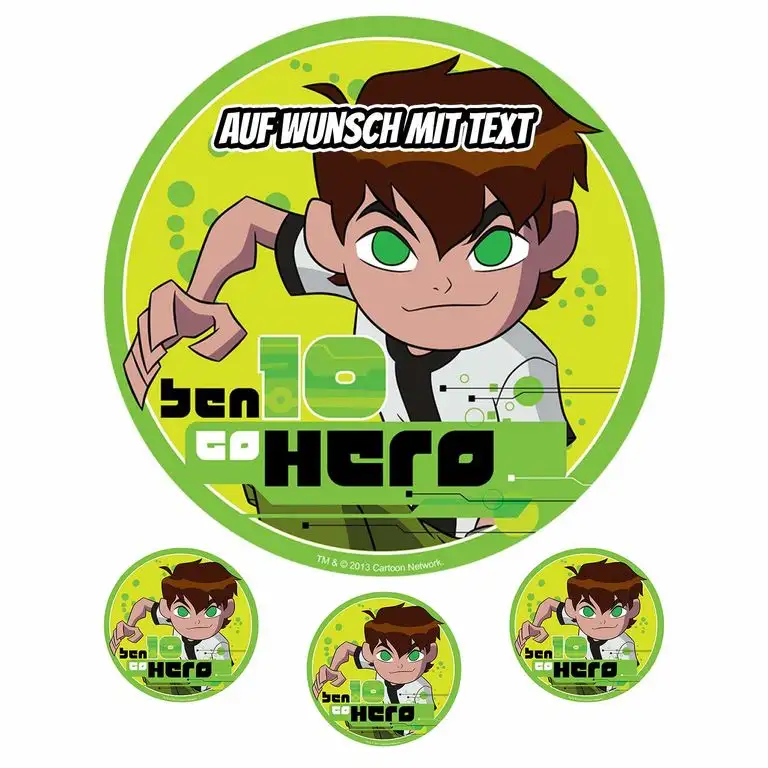 Tortenaufleger aus Zuckerpapier - Tortenbild Geburtstag Tortenplatte Zuckerbild Motiv: Ben 10 Heroes