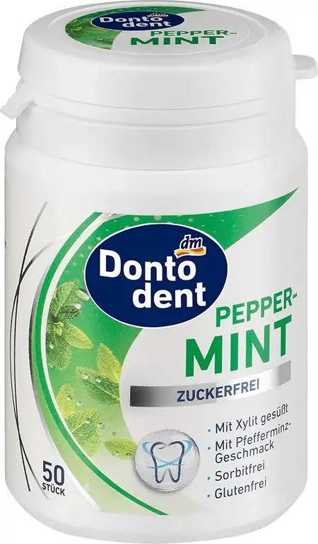 Dontodent Kaugummi peppermint, Pfefferminz, 50 Dragees