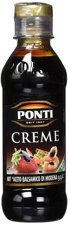 Ponti Creme Aceto Balsamico di Modena g.g.A. 1 x 200 ml – typisch italienische Balsamico Creme – feine Crema di Balsamico – mit süßsaurer Geschmacksnote