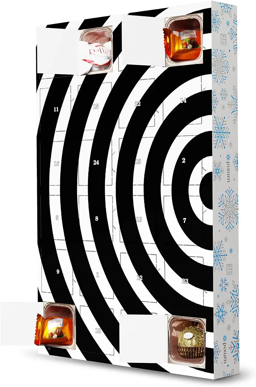 artboxONE Adventskalender mit Pralinen von Ferrero Abstract Three Circle Set Adventskalender Abstrakt