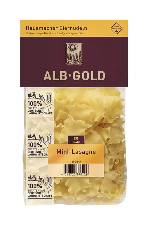 AlbGold MiniLasagne (Form Besbarmak), 6er Pack (6 x 500 g Packung)