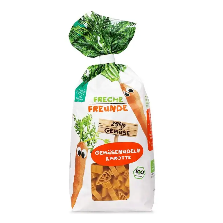 Freche Freunde Bio Gemüsenudeln "Karotte", mit 25% Gemüseanteil, vegan, 6er Pack (6 x 300 g)