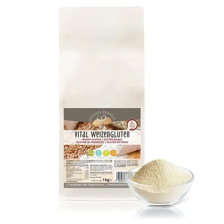 Vital Weizengluten 1 kg natürliches Verdickungsmittel rein pflanzlich | Weizeneiweiß | Seitan | kalorienarme Speisestärke | Backen und Kochen | Golden Peanut